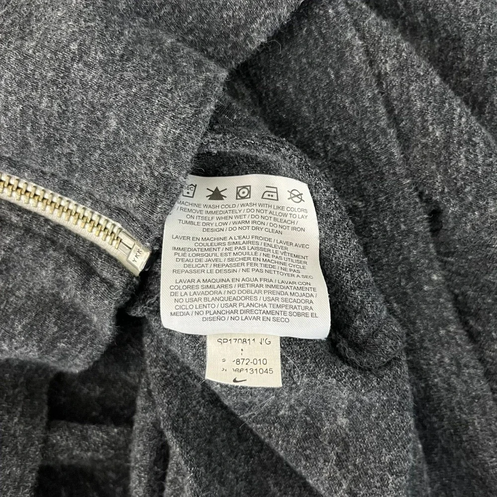 Nike Full Zip Hoodie Women's Size‎ M Gray Pockets Swoosh Logo Cotton Blend